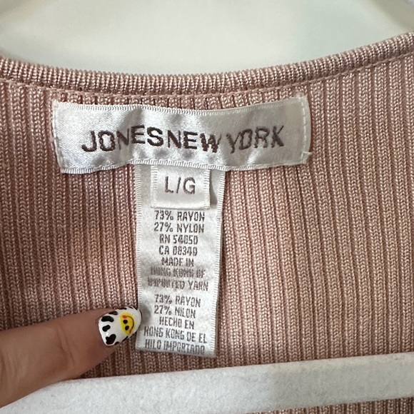 JONES NEW YORK | Y2K Light Muted Rose Ribbed Cardigan Button Up - Picture 9 of 16